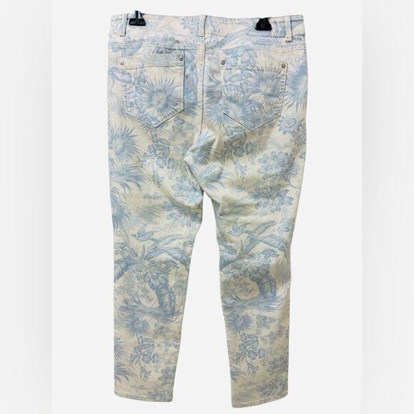 J. Jill Blue and White Floral Cropped Jeans - Picture 4 of 8